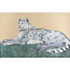 Untitled (Snow Leopard) by Ira Yeager, oil on canvas, sold Jul 2026