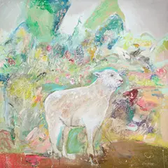 Untitled (Lamb) by Ira Yeager, oil on canvas, sold Jul 2026