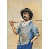 Portrait of a Man by Mary Kollock, watercolor on paper, sold Jul 2026