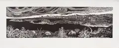 View of Mendocino by Emmy Lou Packard, 1960, lithograph, sold Jul 2026