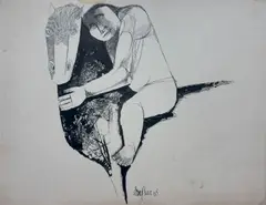 Untitled by Arup Das, Pen and Ink on Paper, sold May 2025