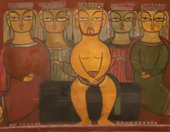 Untitled by Jamini Roy, Tempera on Cloth24 x, sold Feb 2025