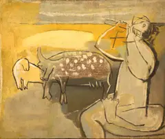 Untitled by Krishna Shamrao Kulkarni, Oil on Canvas, sold Feb 2025