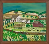 landscape farm scene by Barbara Strawser, watercolor, sold Mar 2013
