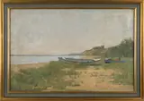 coastal scene by William Stone, oil on canvas, sold Jan 2013