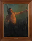 portrait of a Native American with a bow by Karl Termohlen, oil on canvas, sold Jan 2013
