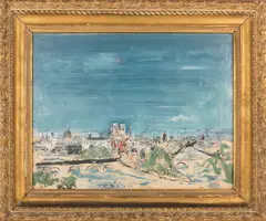 view of Paris by Wilhelm Thöny, oil on cardboard, sold Jan 2013