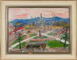impressionist cityscape by Alfred Wais, oil on board, offered Jan 2013