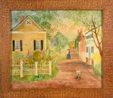 street scene by Jeanne Davies, oil on canvas, sold Jan 2013