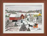 winter landscape by Hattie Klapp Brunner, gouache, sold Jan 2013
