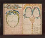 fraktur bookplate by Karl Munch, ink and watercolor, sold Jan 2013