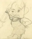 Delicatessen Dealer by Jack Levine, 1939, graphite on paper, sold Jan 2025