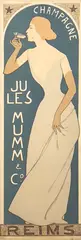 Champagne by Jules Mumm Poster by Maurice Réalier-Dumas, 1895, lithograph, sold Jan 2025