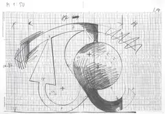 Untitled (Graph Drawing) by Thomas Scheibitz, 2007, pencil on photocopy, sold Jan 2025