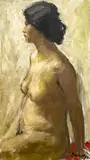 Untitled (Nude) by Albert Bela Bauer, 1973, oil on canvas, sold Feb 2025