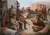 Plotting the Way by James Boren, 1987, watercolor on paper, sold Nov 2024