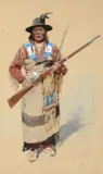 Silver Fox, Crow Agency by Henry Farny, 1893, gouache on paper mounted on board, sold Nov 2024