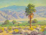 Lone Palm Tree by Paul Grimm, oil on board, sold Nov 2024