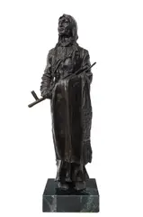 Standing Indian Chief by Carl Kauba, bronze, sold Nov 2024