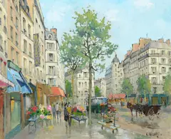 Le Boulevard by Constantine Kluge, oil on canvas, sold Nov 2024