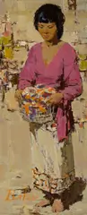 Native Girl by Burt Procter, oil on board, sold Nov 2024