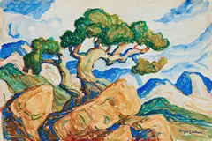 Along the Ridge by Birger Sandzén, watercolor on paper, sold Nov 2024