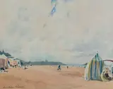 Plage à Saint-Malo by Paul Émile Lecomte, Aquarelle, sold Jun 2015