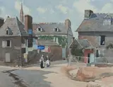 Village en Bretagne by Paul Émile Lecomte, Aquarelle, sold Jun 2015