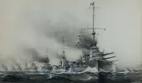 Manoeuvres navales, sortie de Bizerte, 27 mai 1914 by Albert Sébille, Encre et gouache, sold Jun 2015