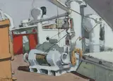 Sur le Jean Laborde by Gustave Hervigo, Gouache, sold Jun 2015