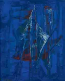Sans titre fond bleu by Joseph Lacasse, 1932, Gouache, sold Jun 2015