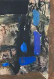 Sans titre, bleu et violet by Edo Murtić, 1959, Gouache et encre, sold Jun 2015