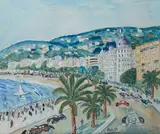 Nice, le Negresco by Lucien Génin, 1938, Gouache, sold Jun 2015