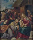 L'Adoration des mages by Gaspar van den Hoecke, Panneau contrecollé sur un panneau parqueté, sold Jun 2015