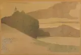 Rocher près de l'eau by Léon Spilliaert, 1919, Lithographie rehaussée au crayon, sold Dec 2009
