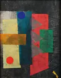 Composition by Karel Maes, Gouache sur papier, sold Dec 2009