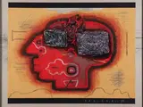 Autoportrait by Vladimir Yankilevsky, 1998, Huile, pastel, fusain et collage sur papier coloré, sold Dec 2009