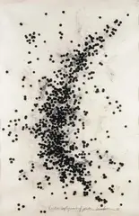 Random developments of points by Bernar Venet, 1988, Fusain et collage sur papier, sold Dec 2009