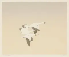 Les Oiseaux Blancs (03310/63) by Roland Pichet, 1985, silkscreen on paper, sold Jun 2016