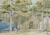 Banff Campsite (03184/205) by Margaret Dorothy Shelton, 1949, watercolour on paper, sold Apr 2016