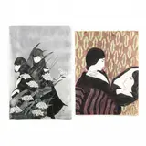 Mirror Lady and Flower Collectors by Stephen White, Woodcut prints in colors with metallic ground; the first:, sold Jul 2020