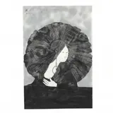 Girl in a Collected Headdress by Stephen White, Woodcut on metallic ground, sold Jul 2020