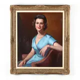 Portrait of a Seated Woman by Dayrell Kortheuer, Oil on canvas, sold Jul 2020