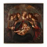 after Madonna of the Pomegranate by Diana Mendoza, Oil on canvas, sold Jul 2020