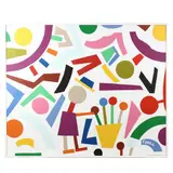 Hard-Edge Painting with Figure by Sam Ezell, Oil on canvas, sold Jul 2020