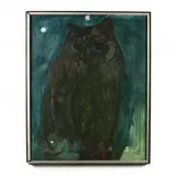 Large Owl Portrait by Don Neiser, Oil on panel, sold Jul 2020