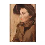 Profile of a Lady by Don Neiser, Caesin on board, sold Jul 2020