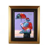 Umbrella Man by Peter Max, Mixed media with acrylic over print on paper, sold Jul 2020