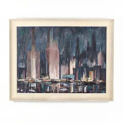 Chicago Skyline by A. George Miller, Oil on canvas, sold Jul 2020