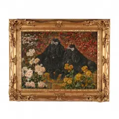 Two Poodles by Frederick Thomas Daws, Oil on canvas (lined), sold Jun 2020